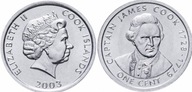 1 cent (2003) Wyspy Cooka - 275 rocznica urodzin - James Cook