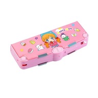 Double Layer Pencil Case Multi-Functional Plastic Pencil Box With Pencil Sh