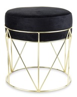 zlatá taburetka stolička čierna sedák glamour metal puf 136448