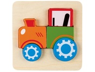 Drewniane Puzzle Playtive kolorowe TRAKTOR