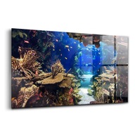 Krásny sklenený darčekový obraz Akvárium s rybami