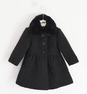 Dievčenský kabát elegantný, čierny