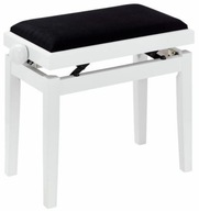 Nastaviteľná lavica stolička na klavír drevo Thomann KB-15WHP lesklá biela