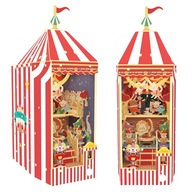Miniatúrny domček Book Nook Veselý cirkus 3D model Podpera Kúzelnícke triky