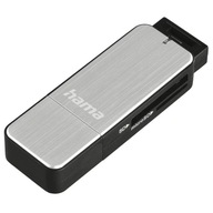 Czytnik kart Hama SD/microSD USB 3.0 (srebrny)