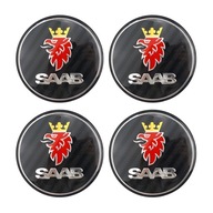 4x SAAB NÁLEPKY EMBLEMATY ZNÁMKY NA DISKY 59MM