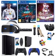 KONSOLA PS4 SLIM | 2 PADY | ZESTAW VR GOGLE KAMERA MOVE| GRY AKCESORIA