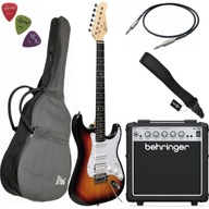 Zestaw gitarowy starter Gitara elektryczna + wzmacniacz i akcesoria SB/WH