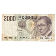 Banknot, Włochy, 2000 Lire, D.1990, KM:115, VF(30-