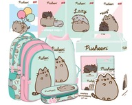 Plecak szkolny Pusheen + piórnik + worek na buty + zeszyty + wyprawka