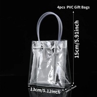 4pcs Transparent Tote bag Christmas Party Gifts Bag Wedding Birthday Party