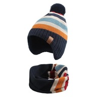 Winter Baby Knitted Hat Scarf Set Pompom Kids Beanie For Children's Bonnet