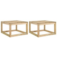 Záhradné stolíky z paliet 2 ks 60x60x36,5 cm borovicové drevo