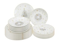 18 részes "Ezüstös Karácsony" karácsonyi tányérkészlet, ezüst/arany