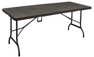 Rozkladací stôl hnedý plast na bivak obdĺžnikový 84x74,5x73 cm