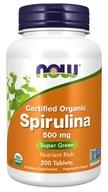 Spirulina organiczna 500mg 200 tabletek NOW Foods