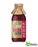 EKAMEDICA Syrop Malina Imbir z witaminą C bez konserwantów barwników 300ml