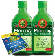 2x Möller's Tran Norweski - aromat jabłkowy 250ml + GRATIS!