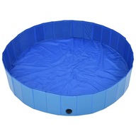 Skladací bazén pre psa, modrý, 160 x 30 cm, PVC