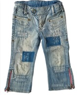 Spodnie jeansy rybaczki łaty H&M 92 98