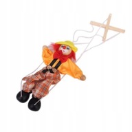 Drewniana klauna Marionetka dla dzieci