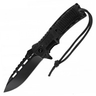 Skladací nôž Mil-Tec Paracord Black s kresadlom (1