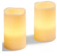 Dekoratívne LED voskové sviečky v krémovej farbe 7 cm 2ks.