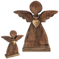 Drevený anjel figúrka anjela dekoratívna ozdobná stojaca figúrka 30 cm