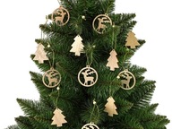 Vianočné Bombičky Drevené Vianočné Soby Ozdoba Na Vianočný stromček 12 Kusov