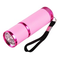 Mała Mini przenośna Lampa Latarka UV LED do Paznokci 9W żele hybrydy PINK