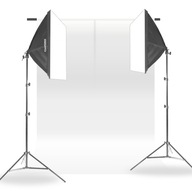 ZESTAW fotograficzny tło 5m żarówka softbox statyw