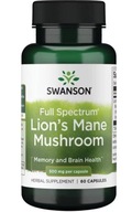 Swanson Lion's Mane 500mg 60kap KORALOVEC JEŽOVITÝ