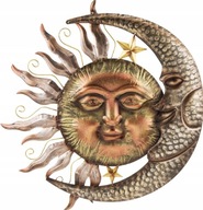 Dekoracja Ścienna księżyc słońce metalowa