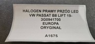 fog light right front LED VW PASSAT B8 LIFT 19- original 3G0941700