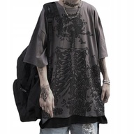 Harajuku Gotycka koszulka z ciemną czaszką
