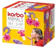 KORBO RUCHOME KLOCKI ANIMALS 18 EL. 4+