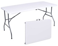 Cateringový stôl RICO skladací do kufra - 152 cm - biely