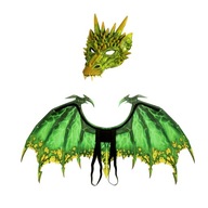 Kostým draka Cosplay Porps Pretend Toy Maškarné šaty Dragon Wing Green
