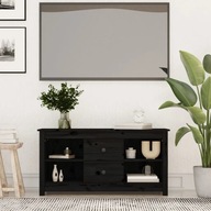 TV skrinka čierna 103x36,5x52 cm masívne borovicové drevo