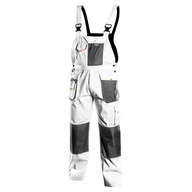 NEO TOOLS Spodnie robocze na szelkach, białe, HD, rozmiar M/50 81-140-M