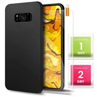 Etui do Samsung Galaxy S8 (Czarne, Matowe, Obudowa Slim, Silikon) + SZKŁO