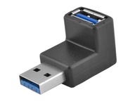 Adapter przejściówka USB 3.0 wtyk - USB 3.0 gniazdo kątowy Lexton LX8377K