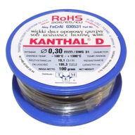Odporový drôt KANTHAL D ⌀ 0,30mm Hmotnosť: 100g