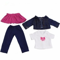 3x 4 kusy Oblečenie pre bábiky Accs Doll Jeans Jacket Topy pre 18 palcov