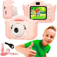 Extralink Kids Camera H28 Single Różowy | Aparat cyfrowy | 1080P 30fps, wyś