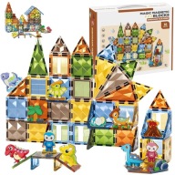 MAGNETICKÉ VEĽKÉ 3D konštrukčné kocky Dino Magnetic Blocks Sada 90 ks