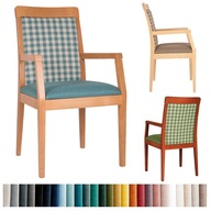 Krzesło tapicerowane AMPARO Z PODŁOKIETNIKIEM drewniane proste różne kolory