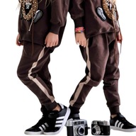 Brązowe spodnie z lampasem Qba Kids 146