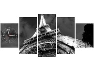 70cm 150cm HODINY 5 elem Nočný vidiek Eiffelovej veže d