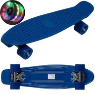 Kartička skateboard SVIETIACE kolesá LED doska fishboard pre deti TMAVOMODRÁ
